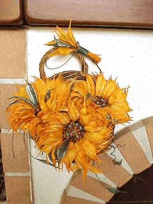 A Basket of Sunflowers.